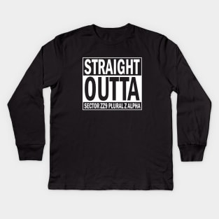 Straight Outta Sector ZZ9 Plural Z Alpha Kids Long Sleeve T-Shirt